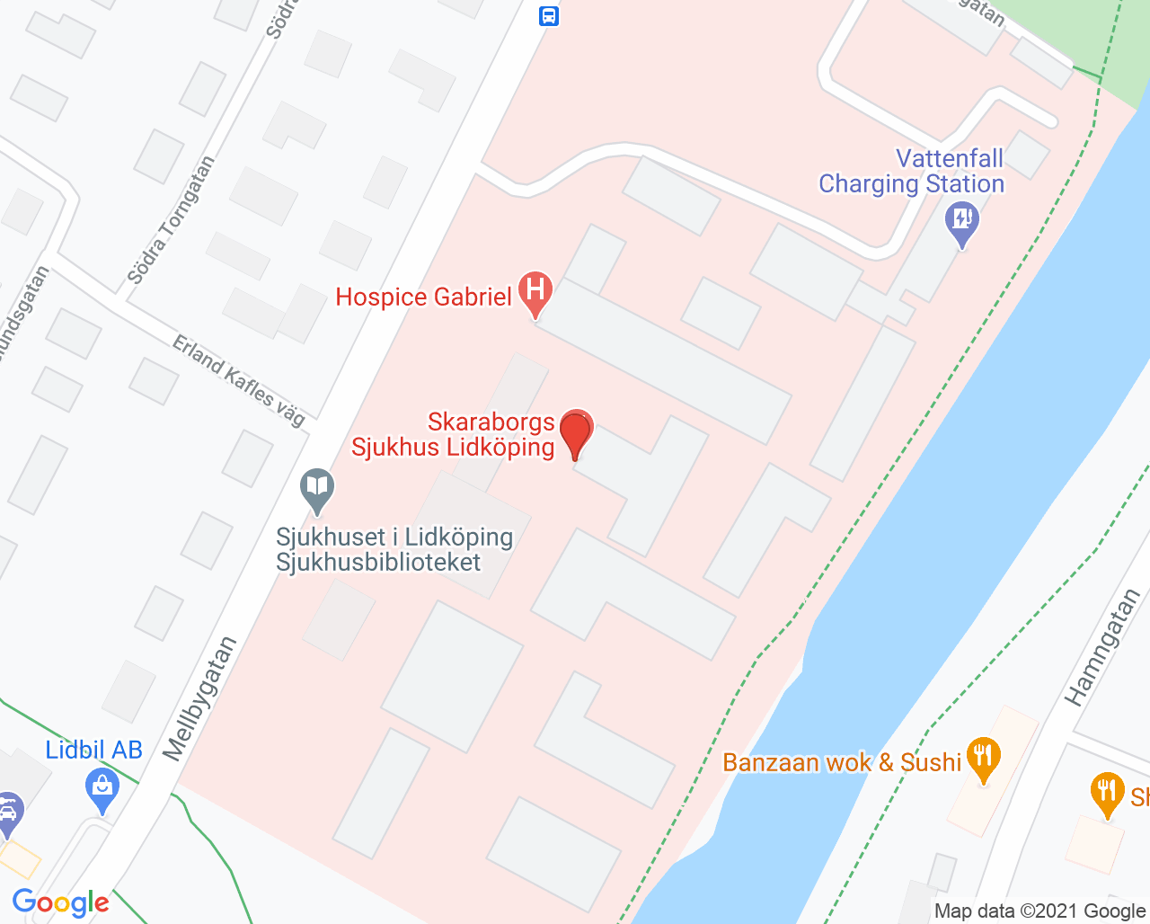 Karta till Hospice Gabriel, Lidköping