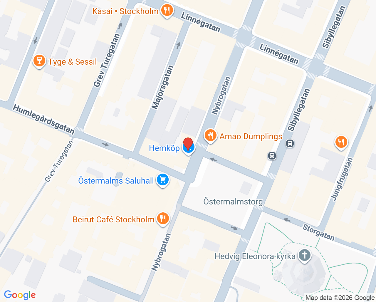 Karta till Östermalmstandläkarna, Östermalm