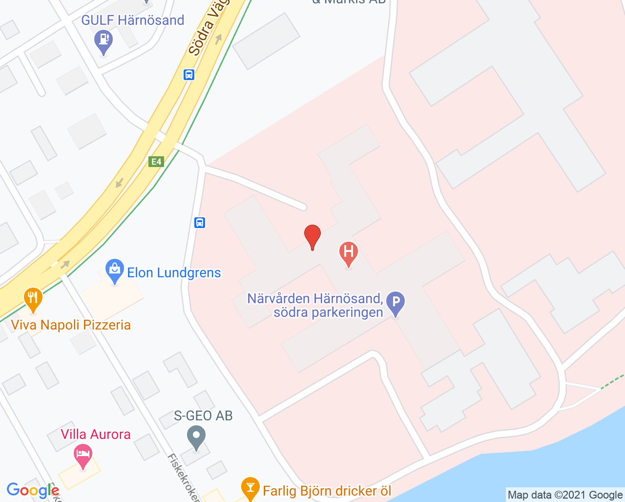 Karta till Palliativ medicin Härnösand