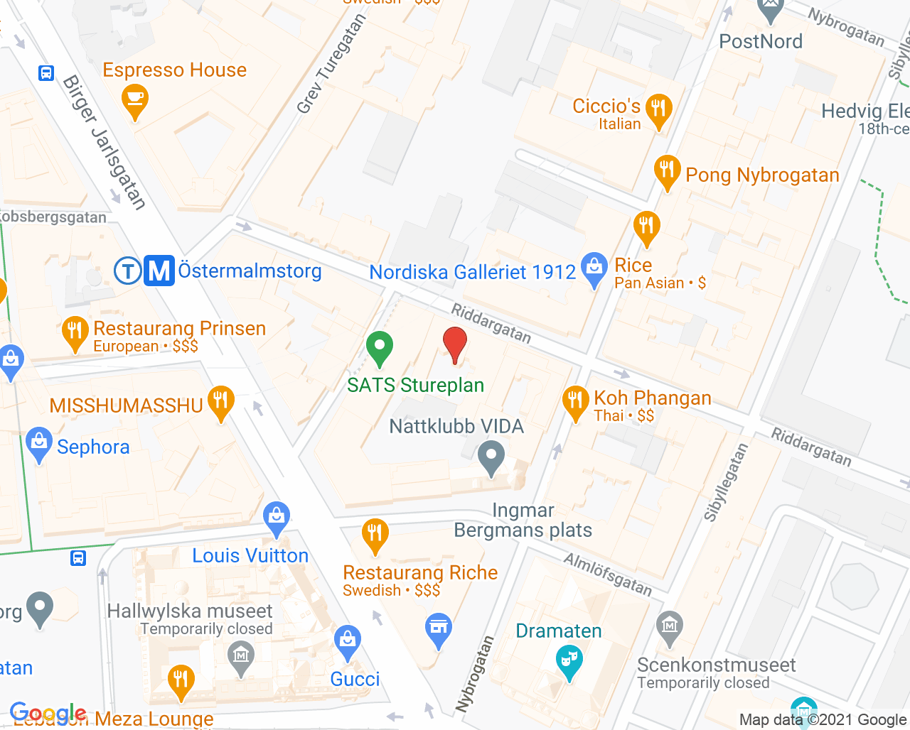 Karta till Hudläkargruppen Stockholm