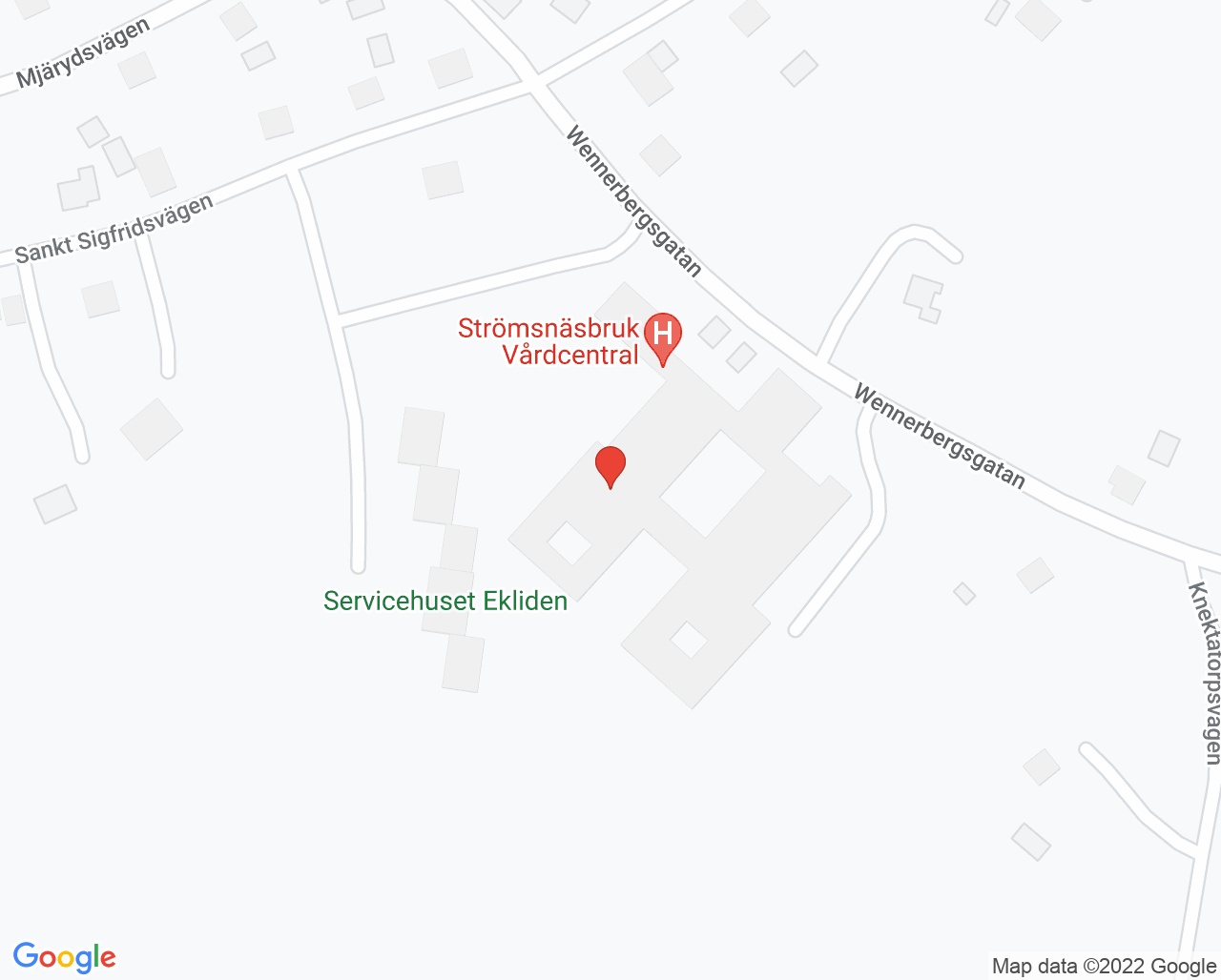 Karta till Vårdcentralen Strömsnäsbruk, Strömsnäsbruk