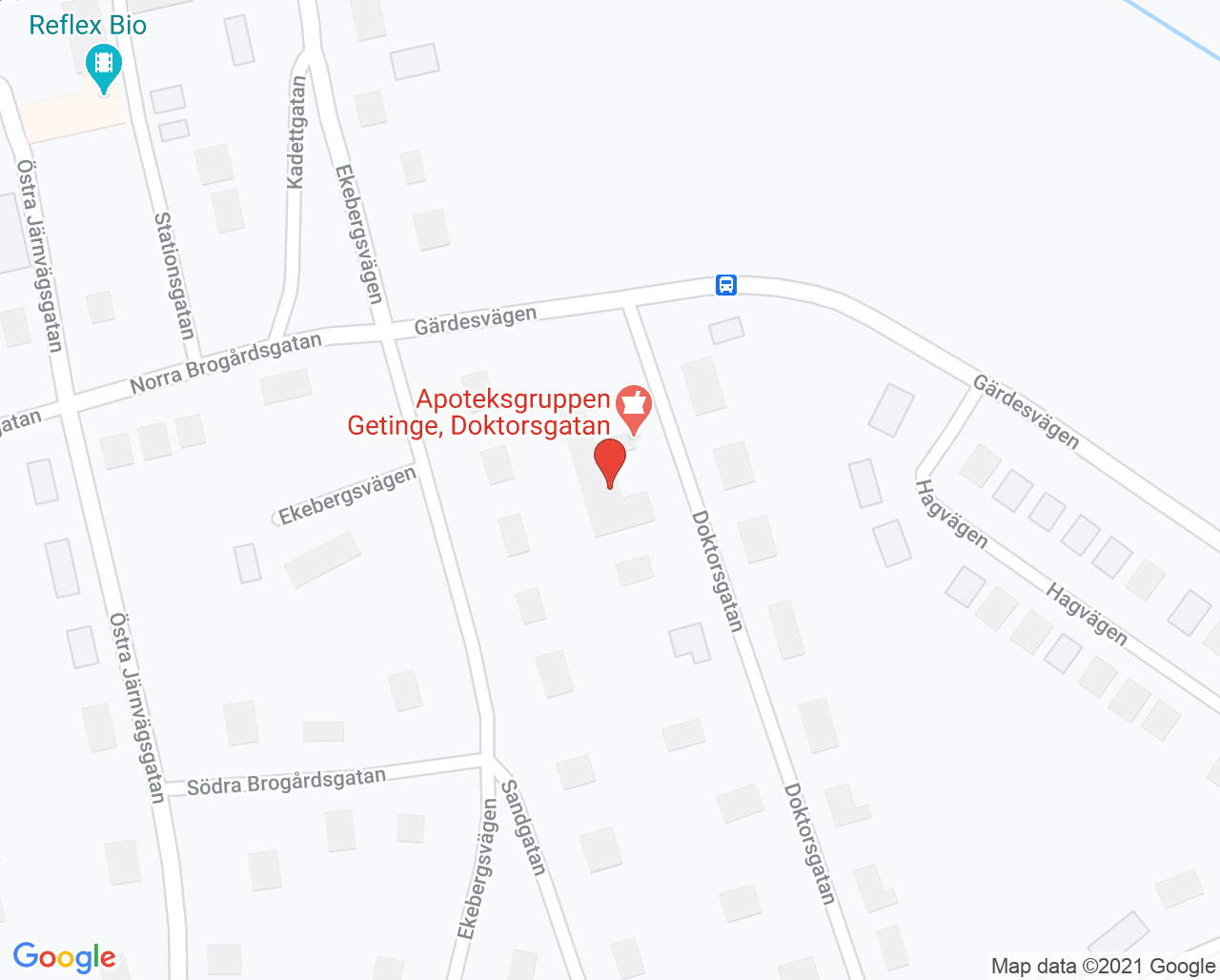 Karta till Barnavårdscentralen Getinge