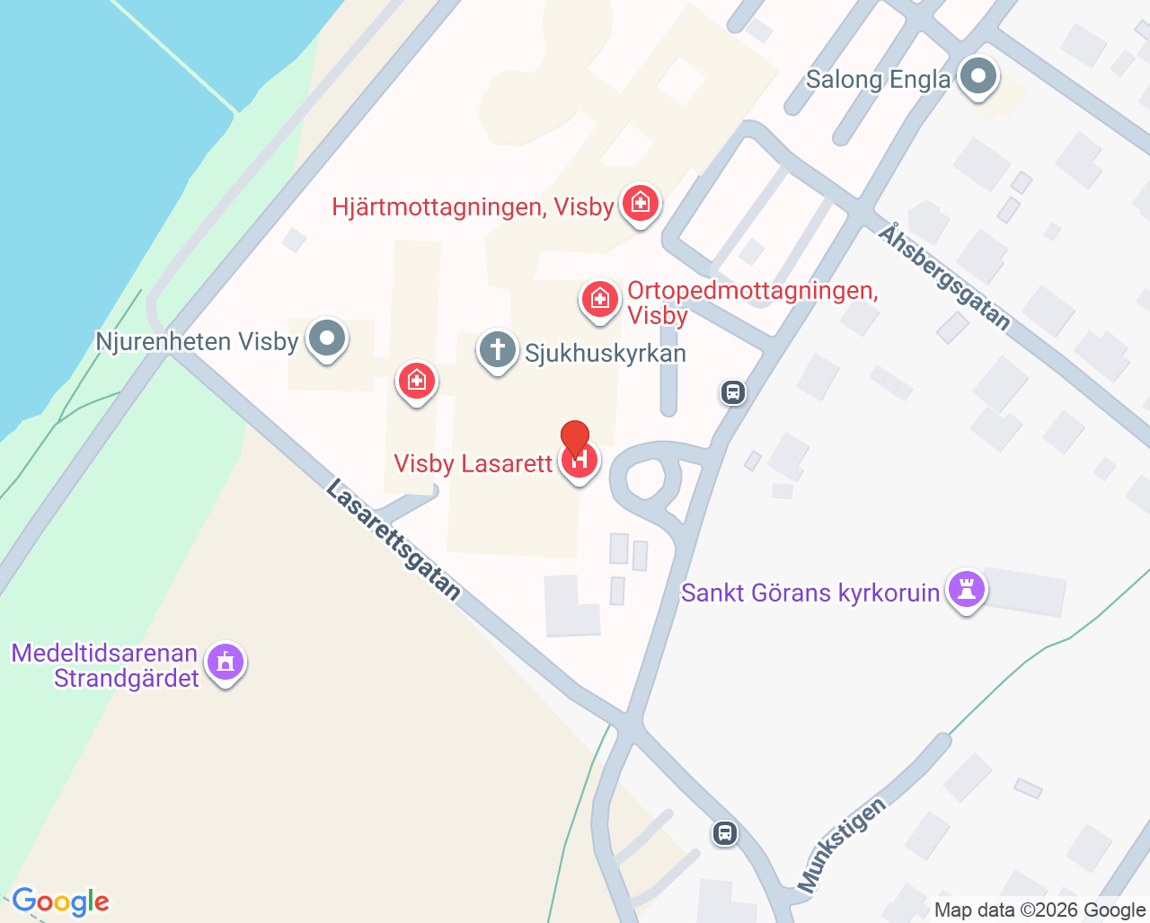 Karta till Minnesmottagningen, Visby lasarett