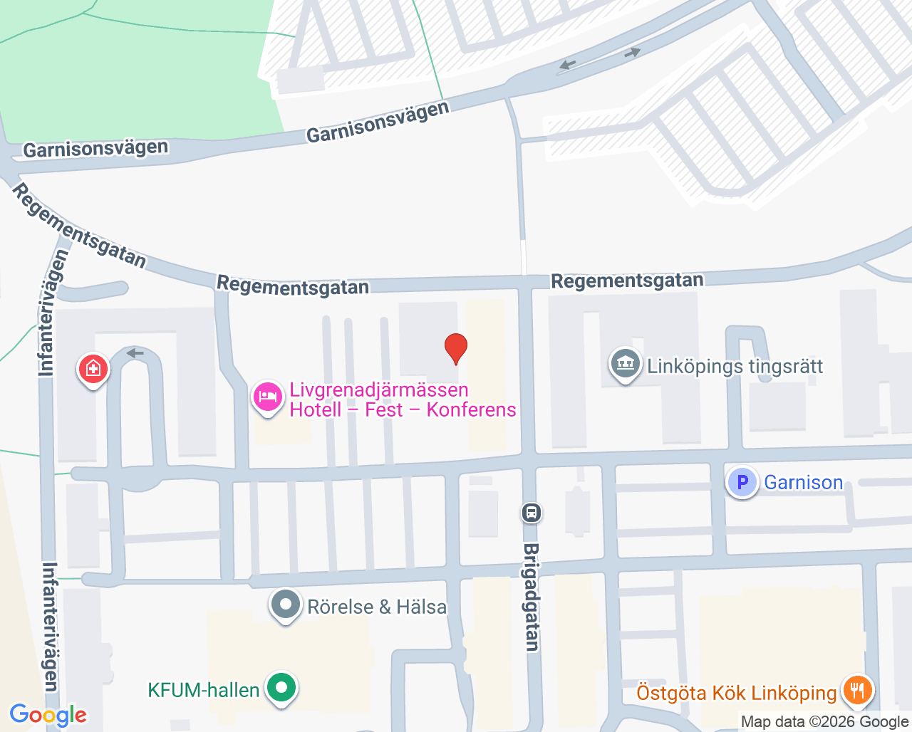 Karta till Syncentralen Östergötland, Ögonkliniken