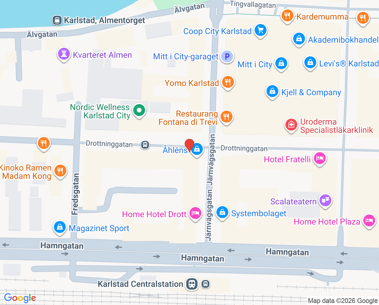 Karta till Tandvårdsgruppen Karlstad, Karlstad
