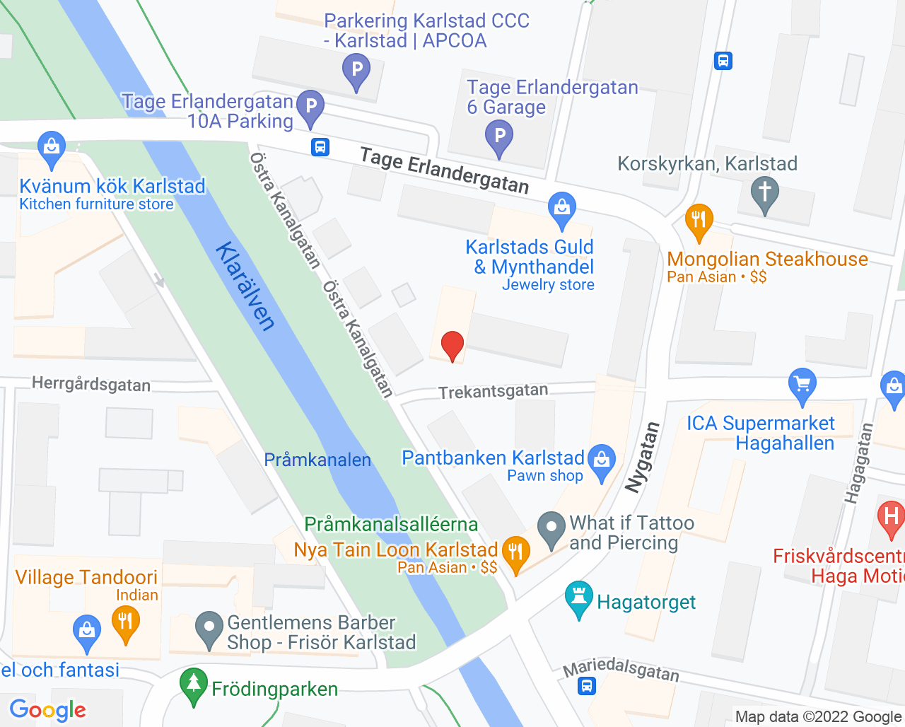 Karta till Syncentralen Hagahuset Karlstad