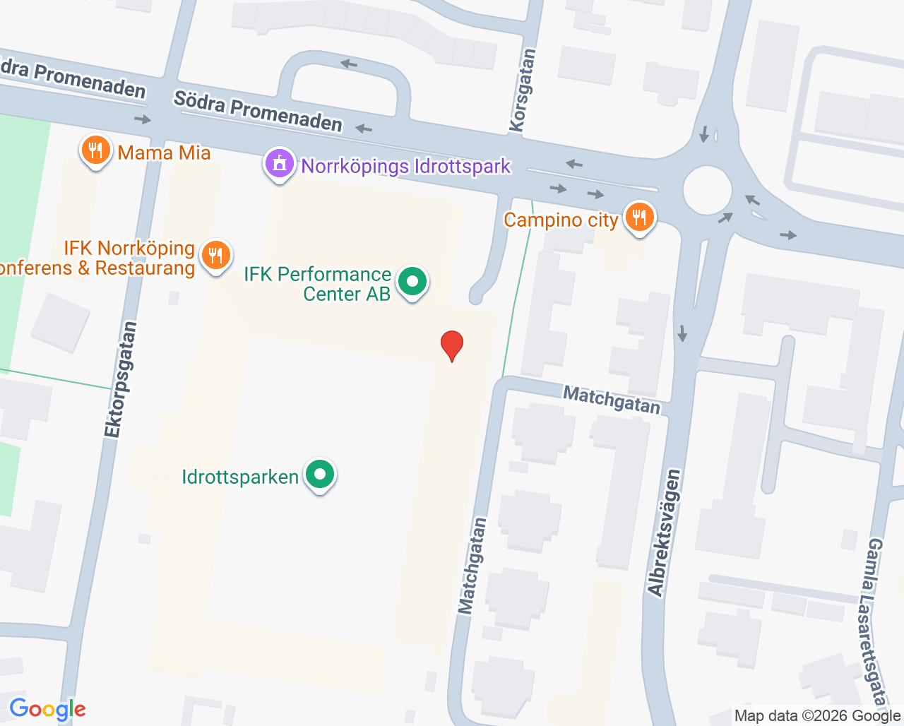 Karta till Vital Norrköping