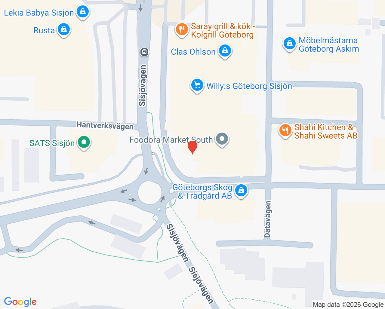 Karta till Närhälsan Sisjön barnavårdscentral, Askim