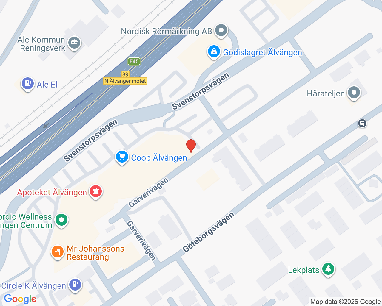 Karta till Närhälsan Älvängen barnavårdscentral, Älvängen
