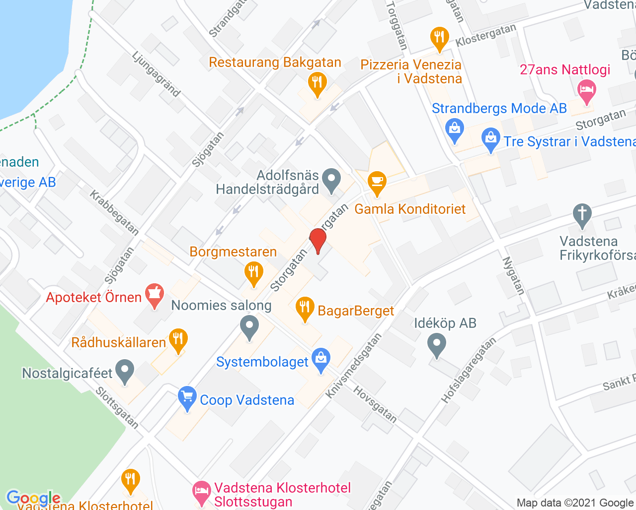 Karta till Synsam Vadstena