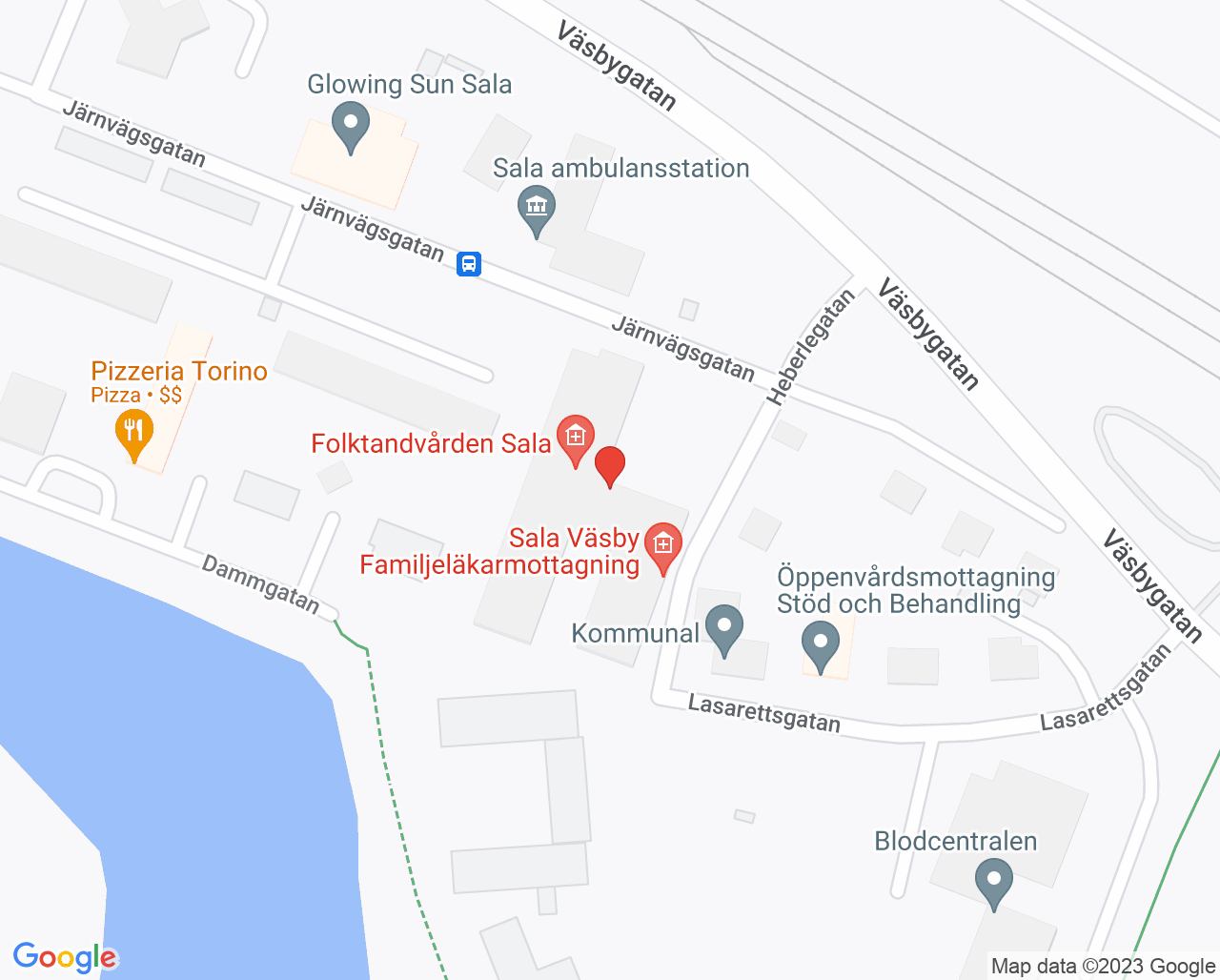 Karta till Hälsocenter Sala
