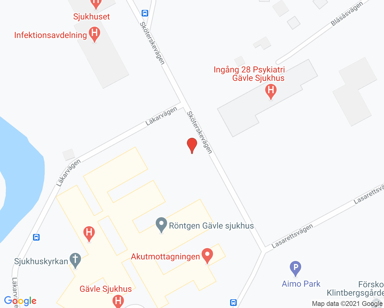 Karta till Operationsmottagning Gävle