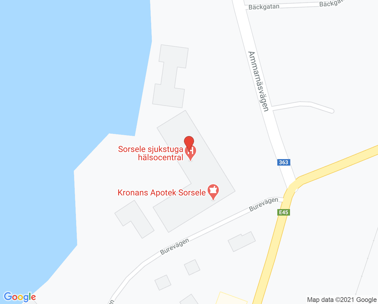Karta till Barnhälsovård Sorsele hälsocentral
