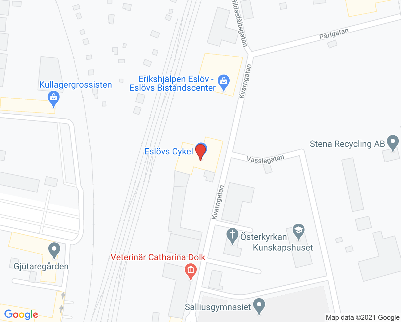 Karta till Barnavårdscentralen Brahehälsan Eslöv
