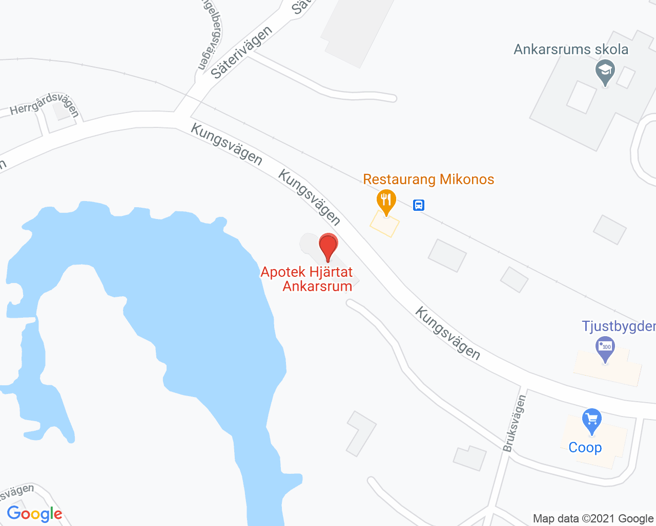Karta till Ankarsrums hälsocentral