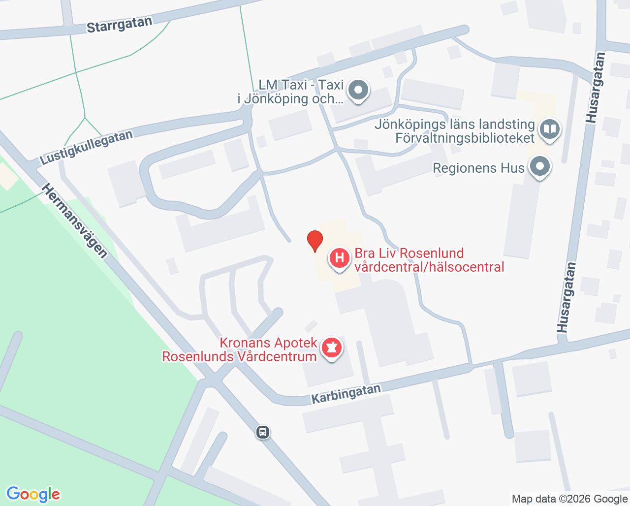 Karta till Kompetenscenter för sällsynta odontologiska tillstånd Jönköping