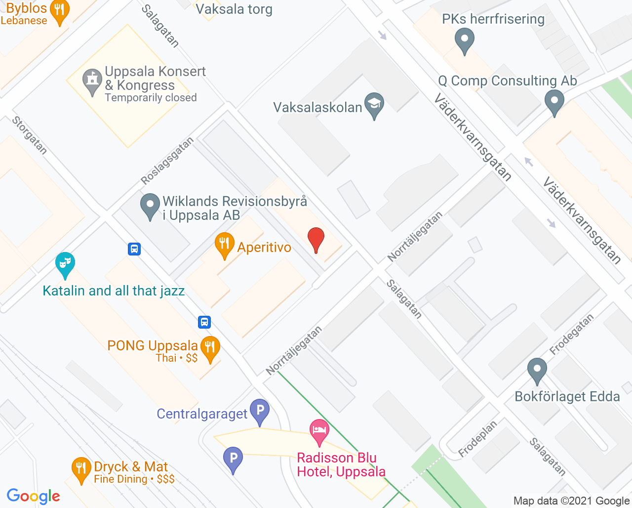 Karta till Uppsala Rehab & Fysioterapi