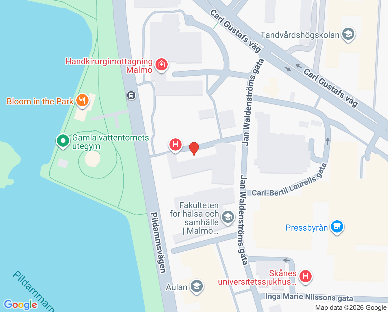 Karta till Levnadsvanemottagningen Malmö