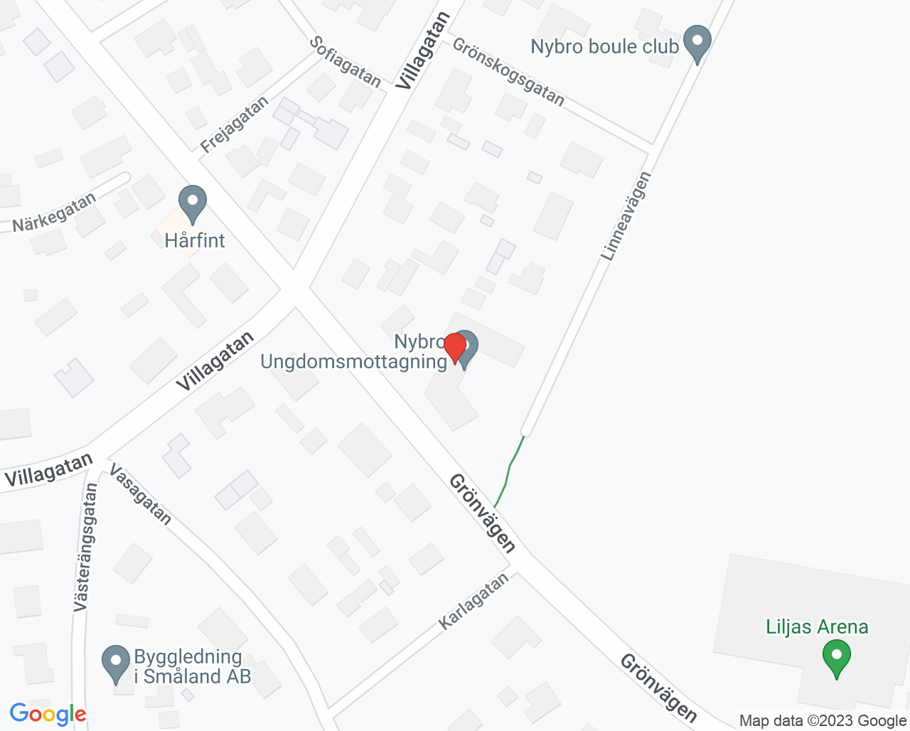 Karta till Ungdomsmottagningen Nybro
