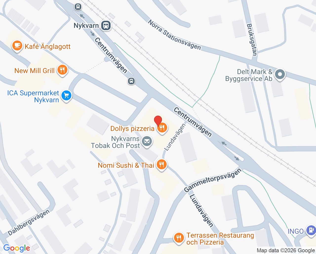 Karta till Nykvarns vårdcentral, Nykvarn