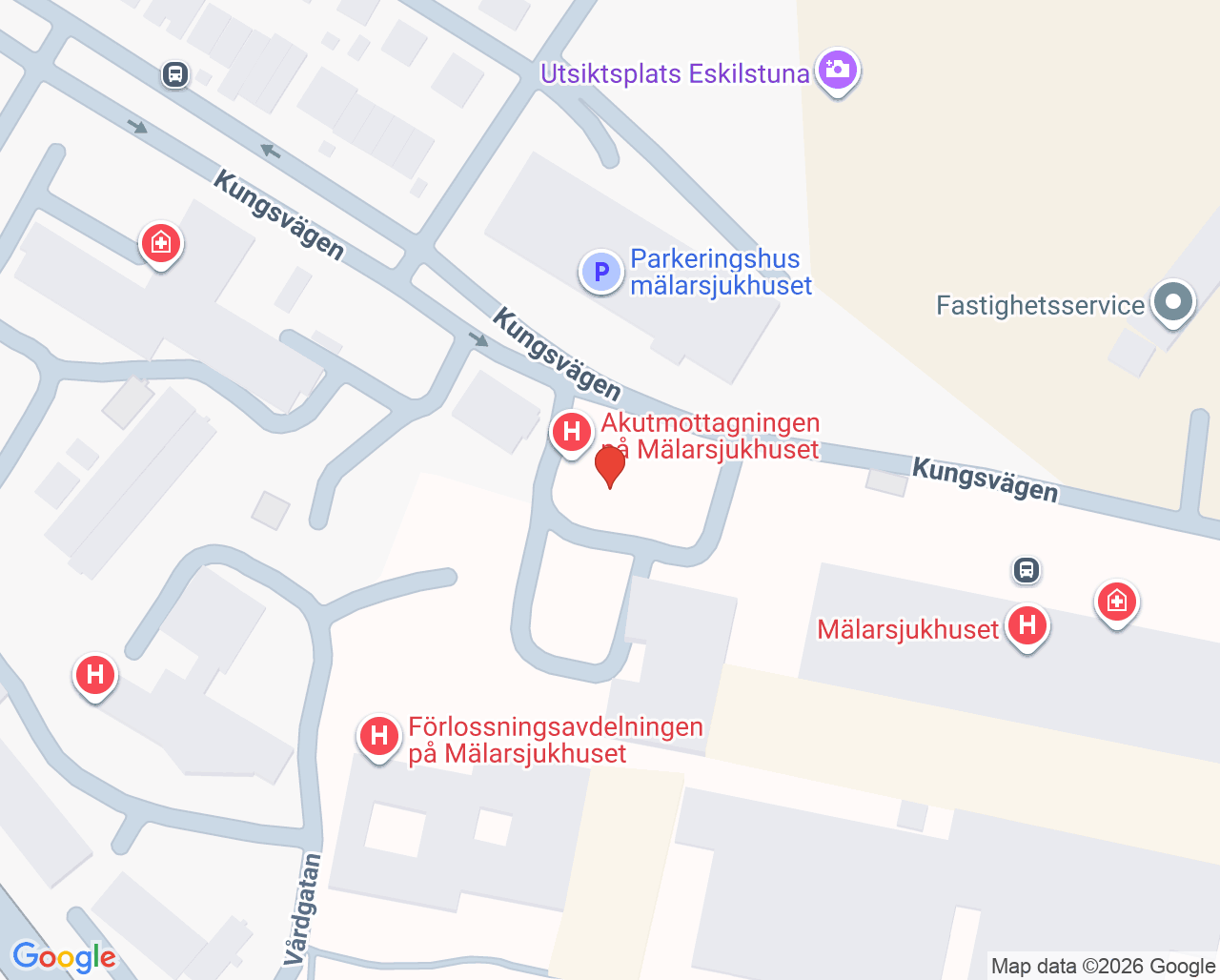 Karta till Akutmottagningen Mälarsjukhuset, Eskilstuna