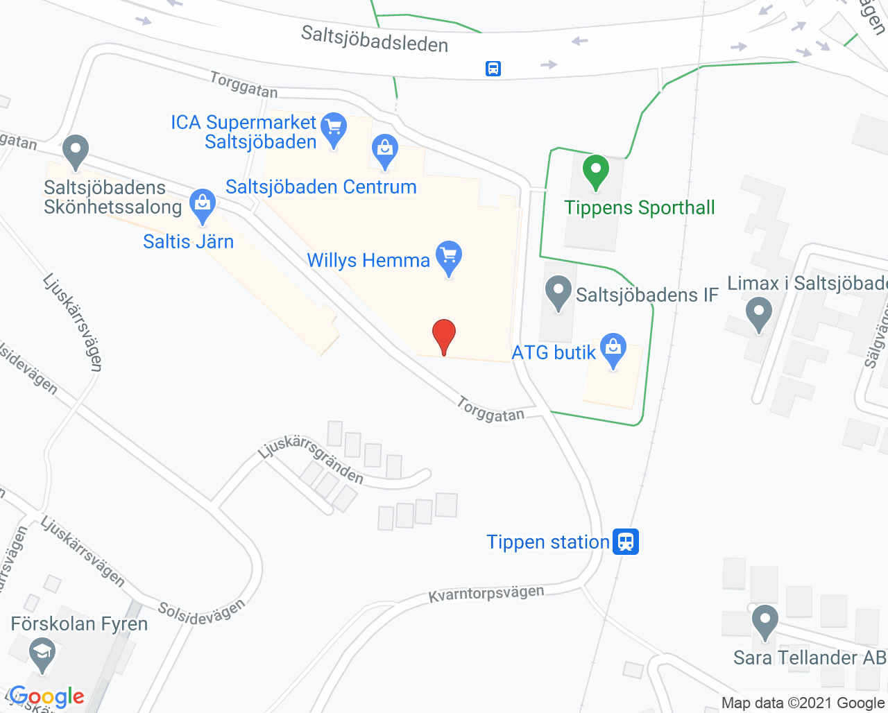Karta till Familjeläkarna i Saltsjöbaden Gyn