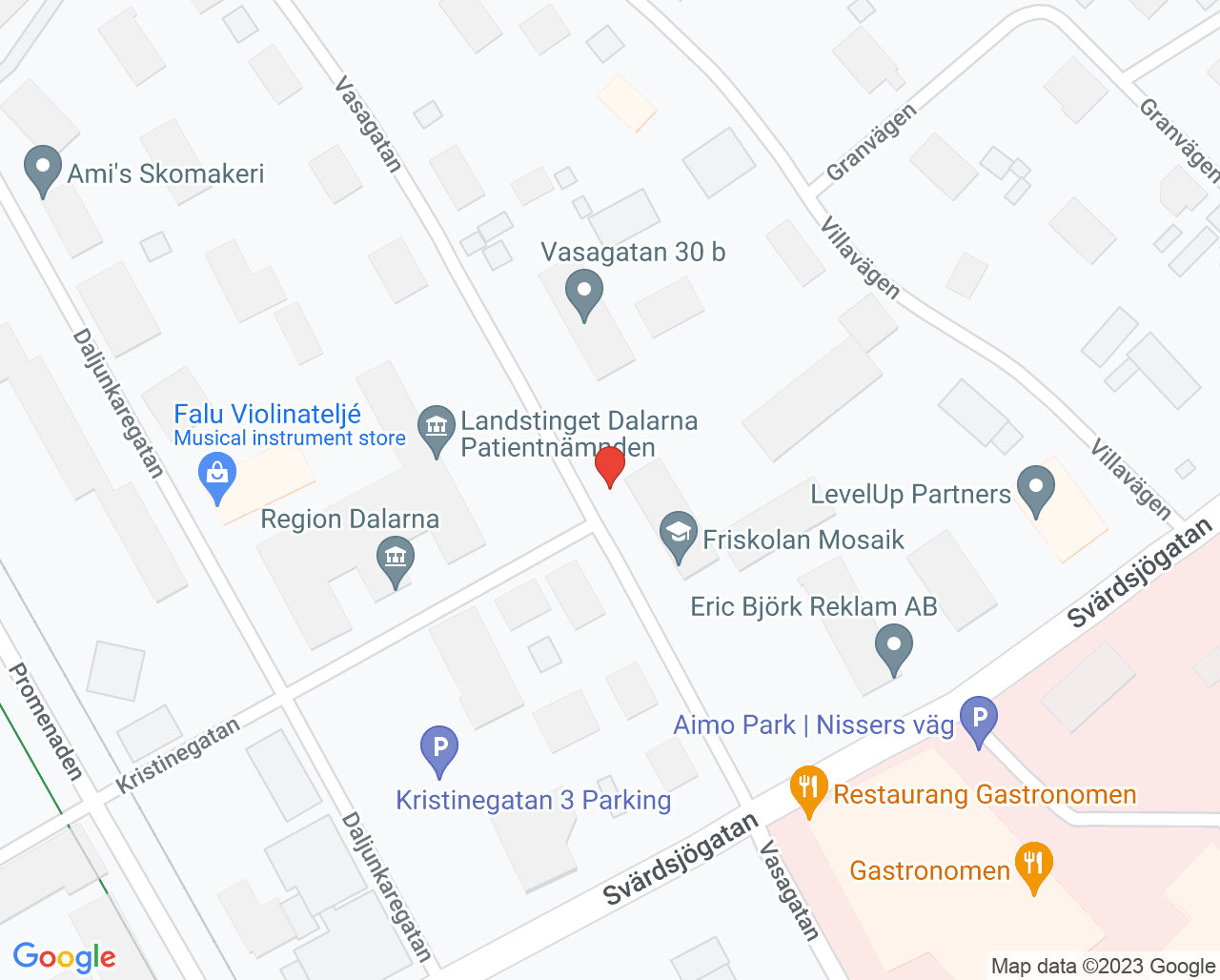 Karta till Ätstörningsenhet Dalarna