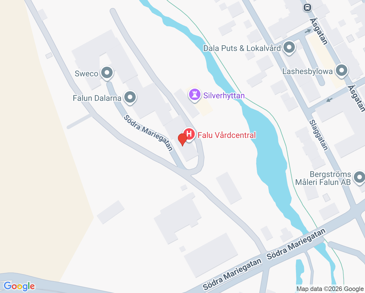 Karta till Falu vårdcentral