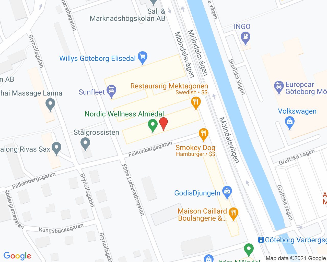 Karta till Ortopedteknik, Göteborg