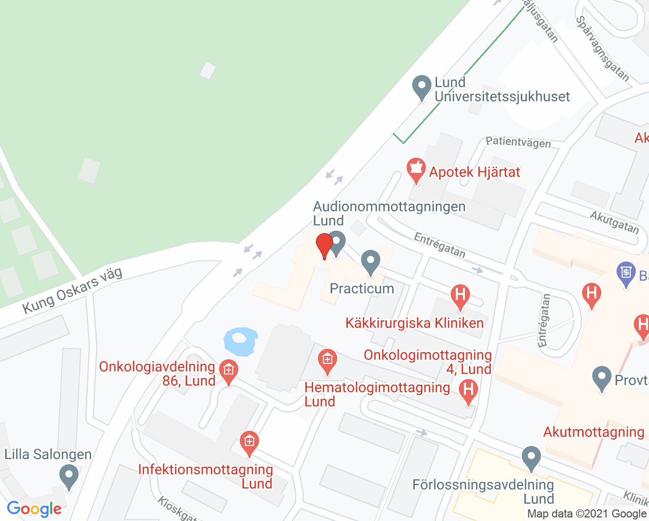 Karta till Njurmottagning Lund