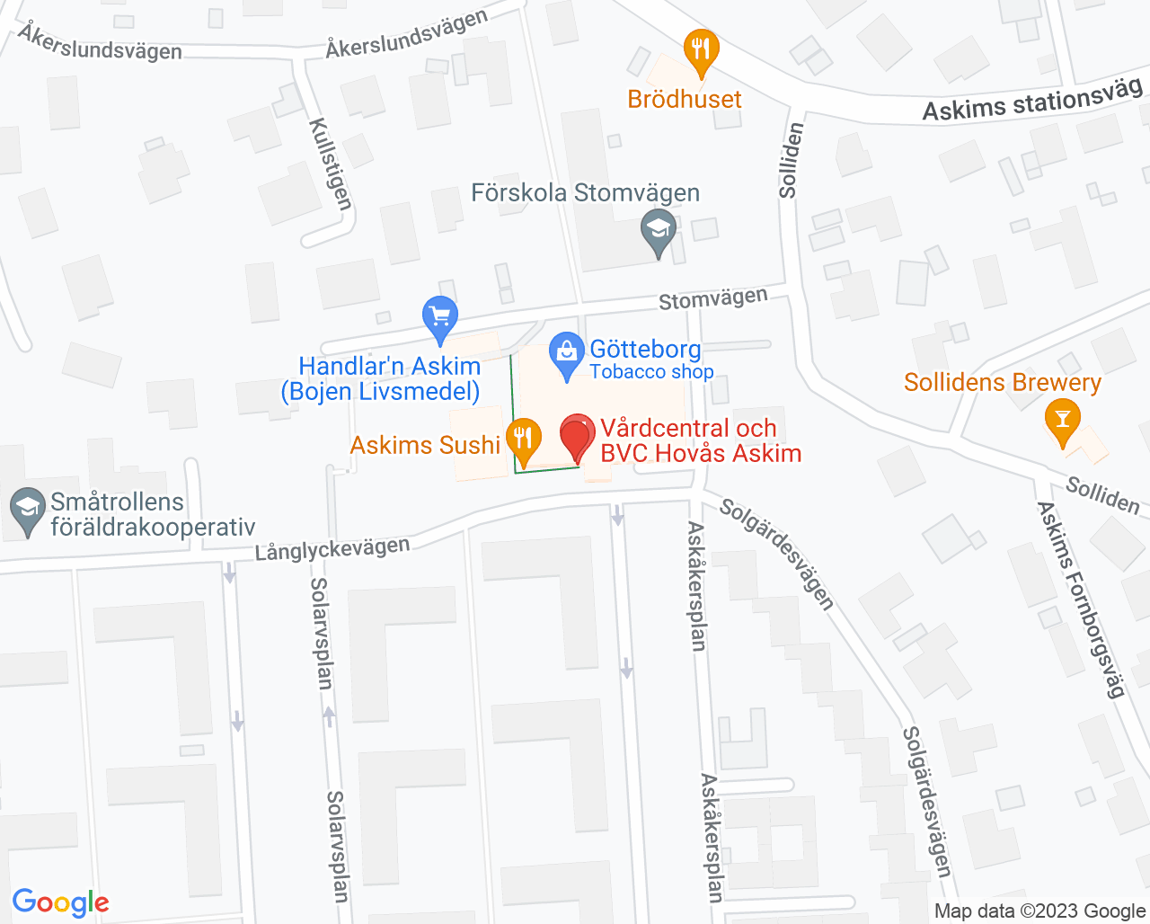 Karta till Folktandvården Askim Göteborg, Askim