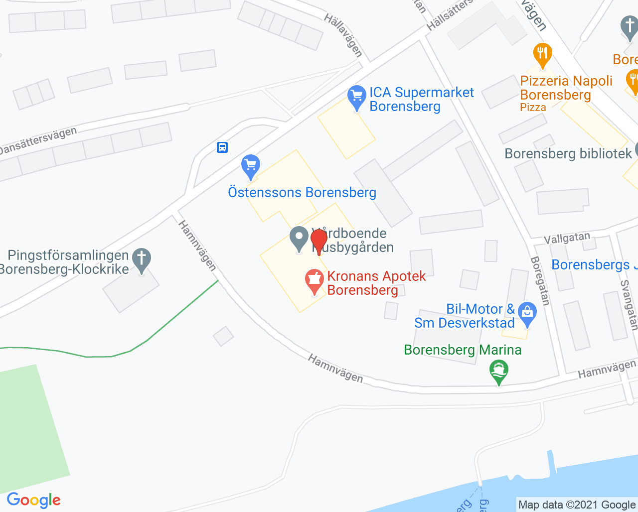 Karta till Barnavårdscentralen, Vårdcentralen Borensberg
