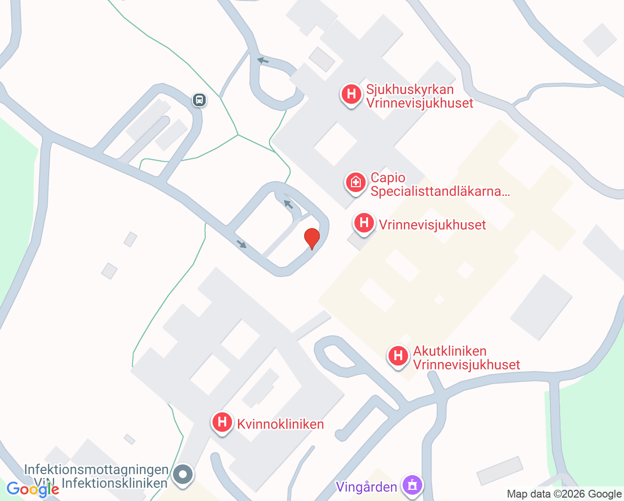 Karta till Avdelning 1, Medicinkliniken ViN