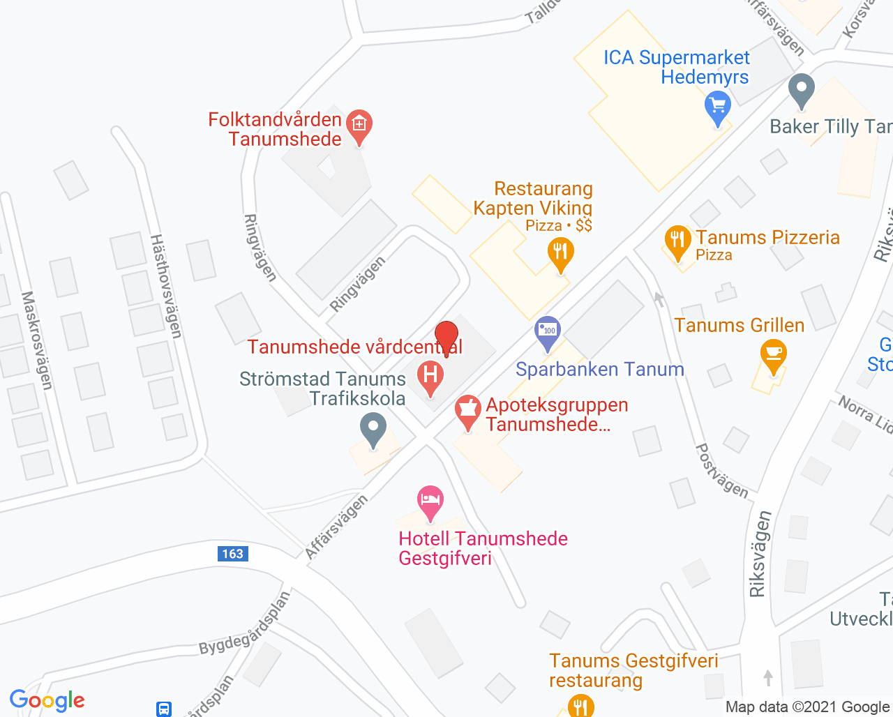 Karta till Närhälsan Tanumshede rehabmottagning, Tanumshede