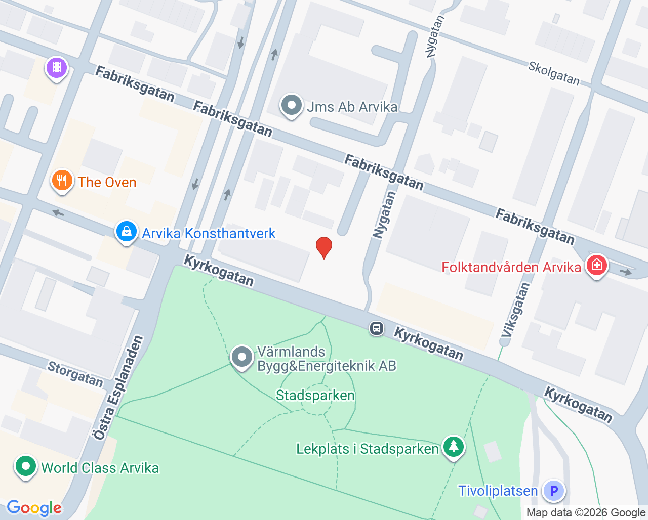 Karta till Jösse vårdcentral Arvika