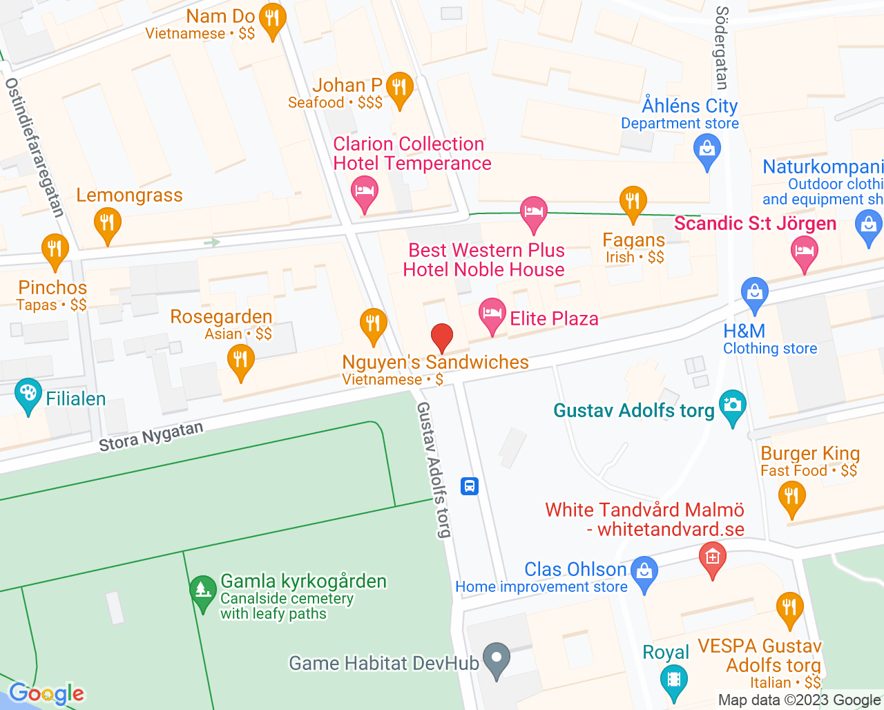Karta till DR SMILE Malmö Gustav Adolfs Torg