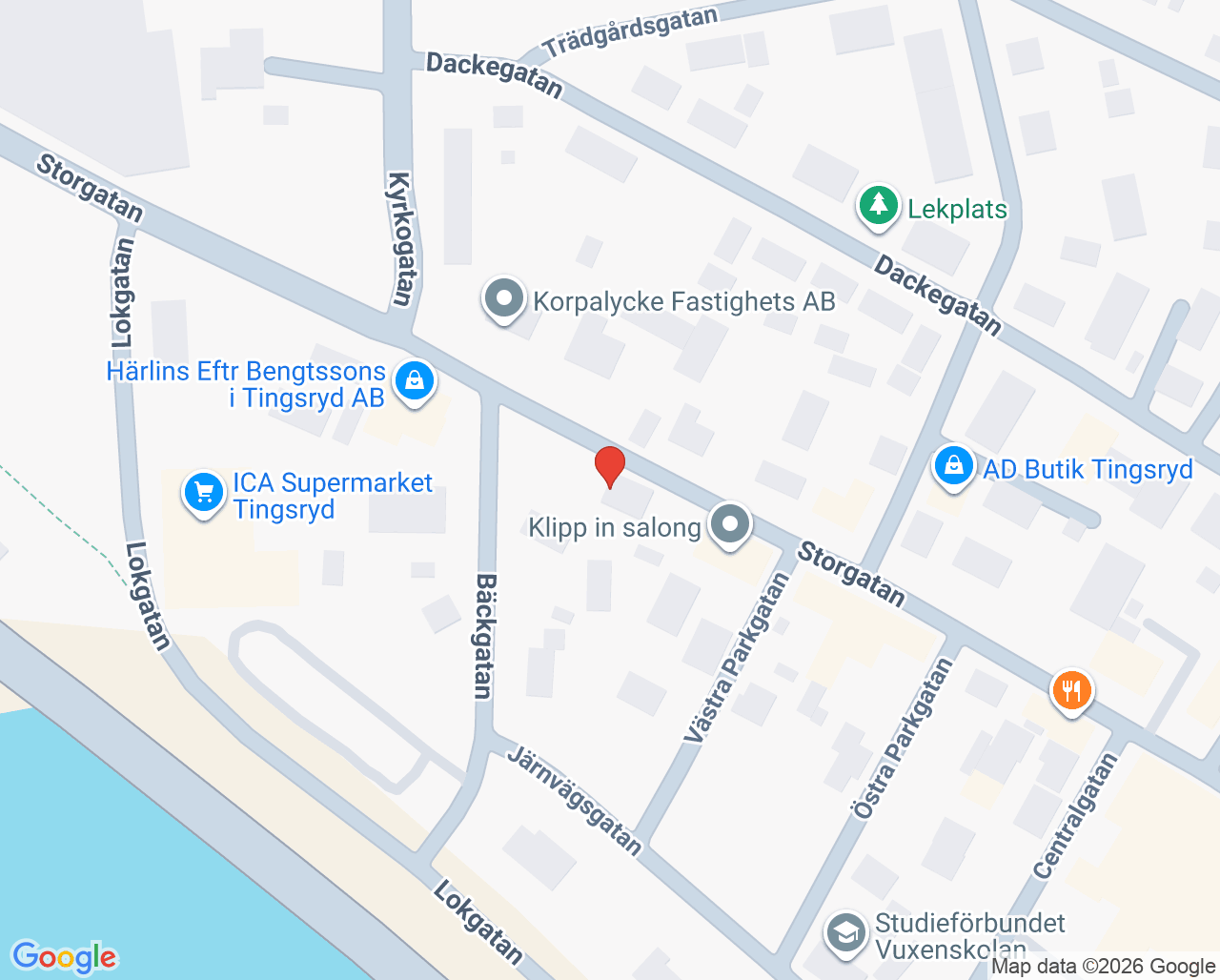 Karta till Tingsrydstandläkarna, Tingsryd