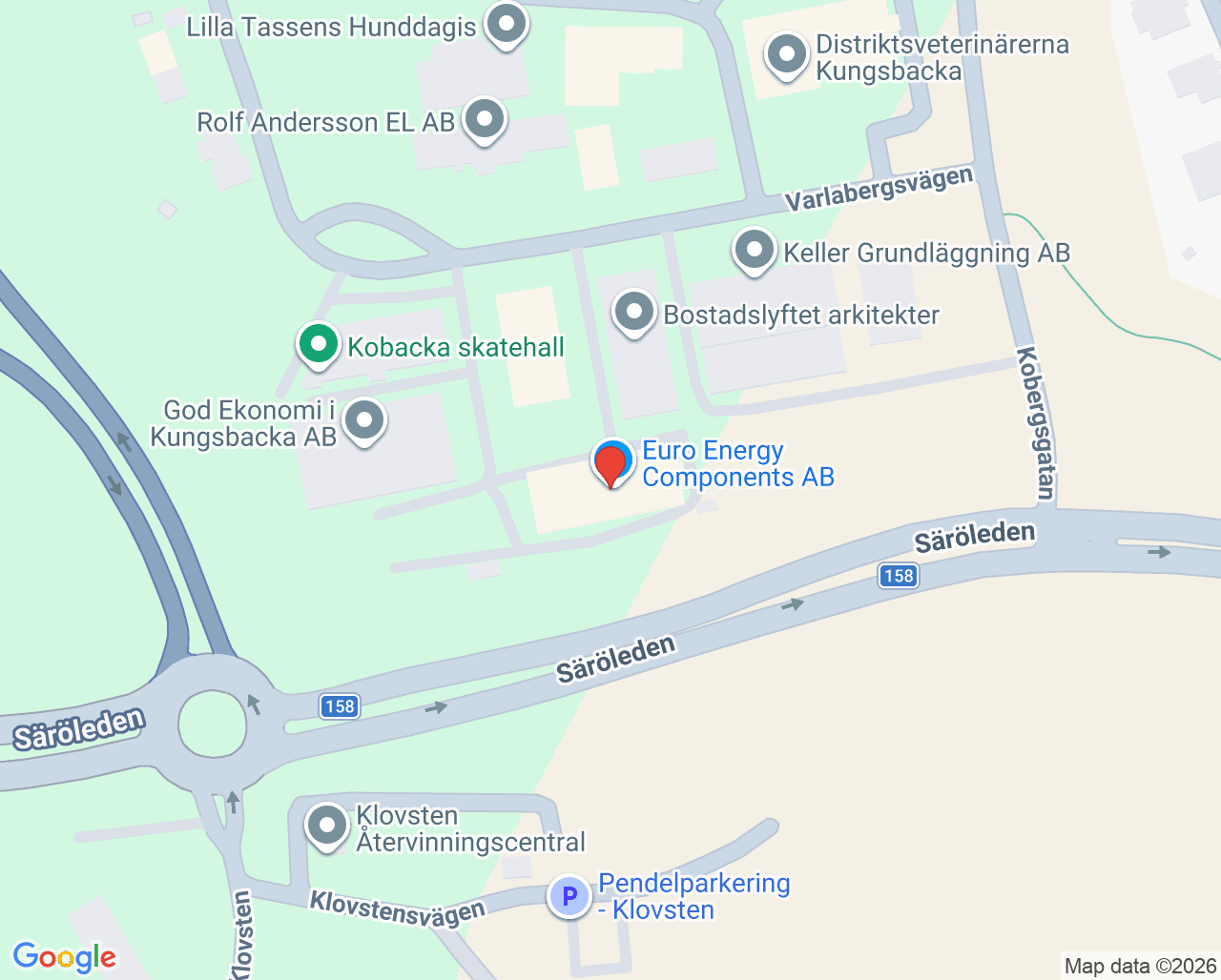 Karta till Läkarhuset Kungsbacka AB, Kungsbacka