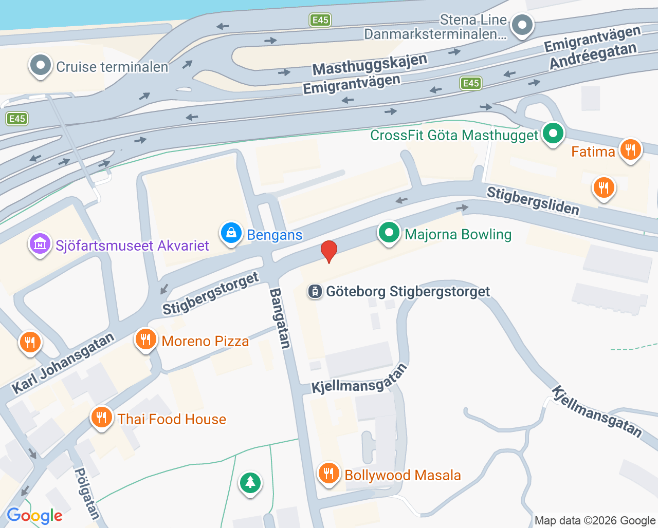Karta till Lyckans Berg Tandvård, Göteborg
