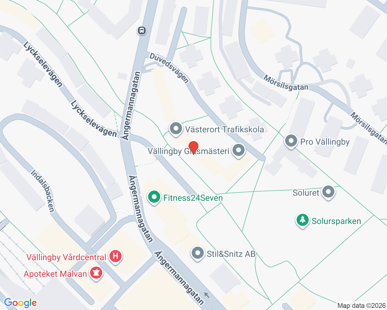 Karta till Eva Lindhfors Medicinska Fotvård, Vällingby