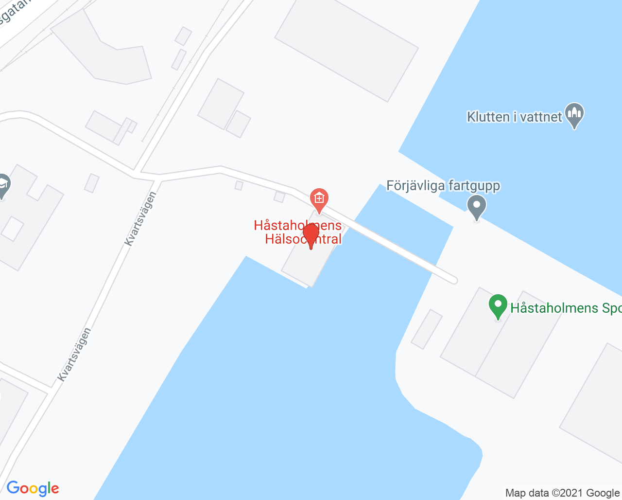 Karta till Håstaholmens hälsocentral