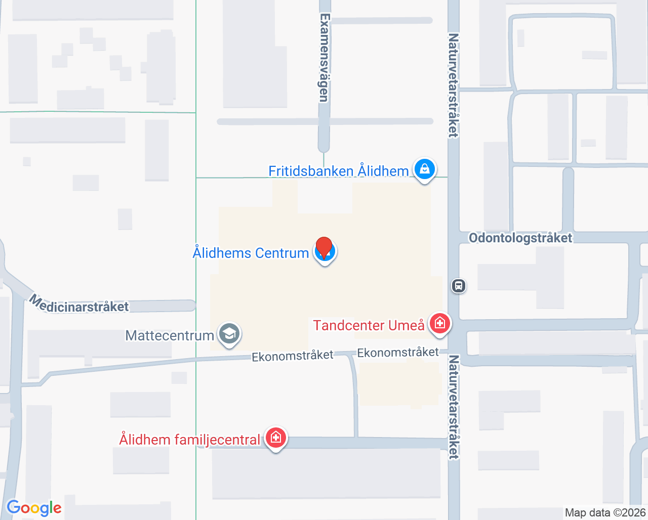 Karta till Tandcenter