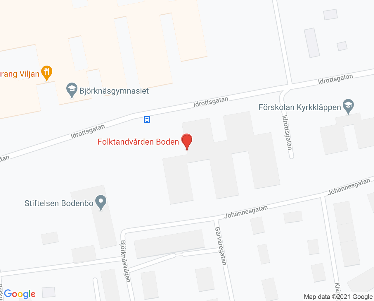 Karta till Björknäs hälsocentral