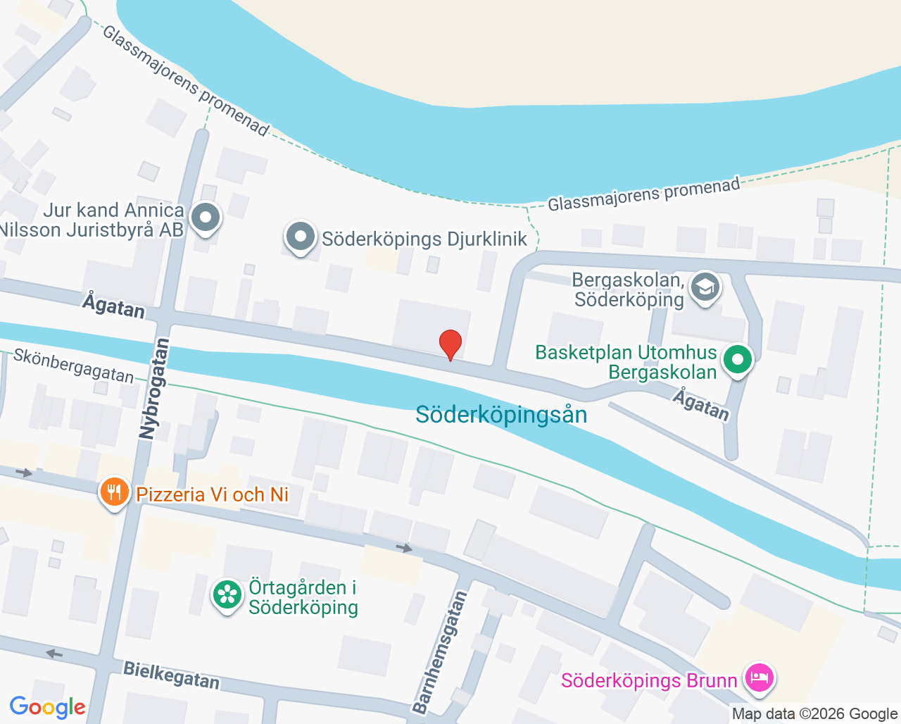 Karta till Doktor.se Geria Vårdcentral, Söderköping