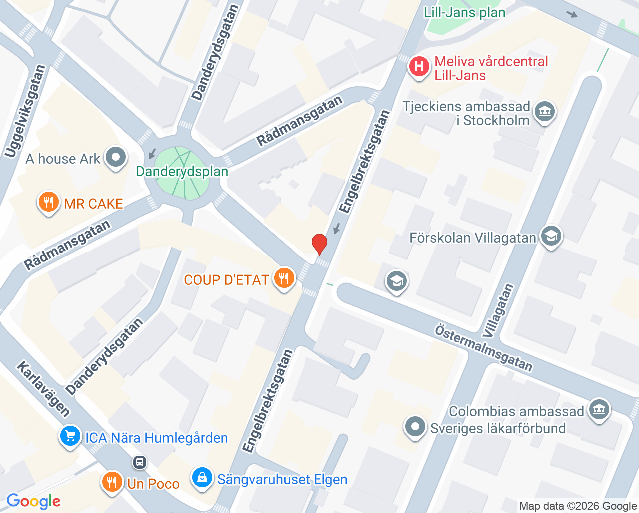 Karta till Engelbrekts Kiropraktorcenter