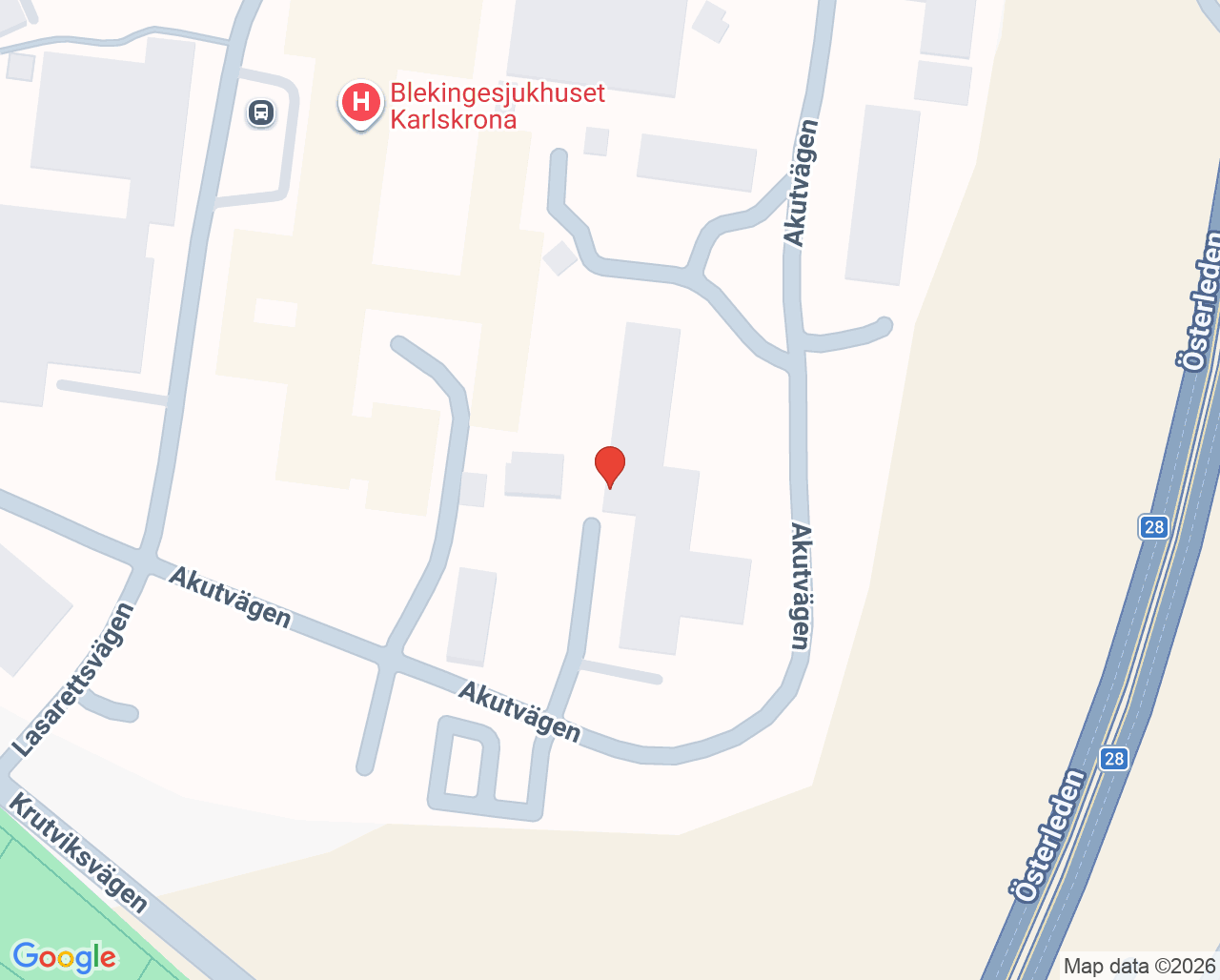 Karta till Mottagning för sexuellt överförda sjukdomar - STI, Karlskrona