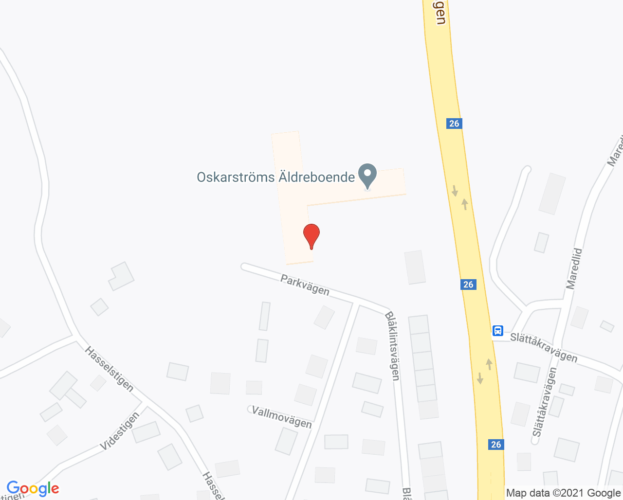 Karta till Vårdcentralen Oskarström