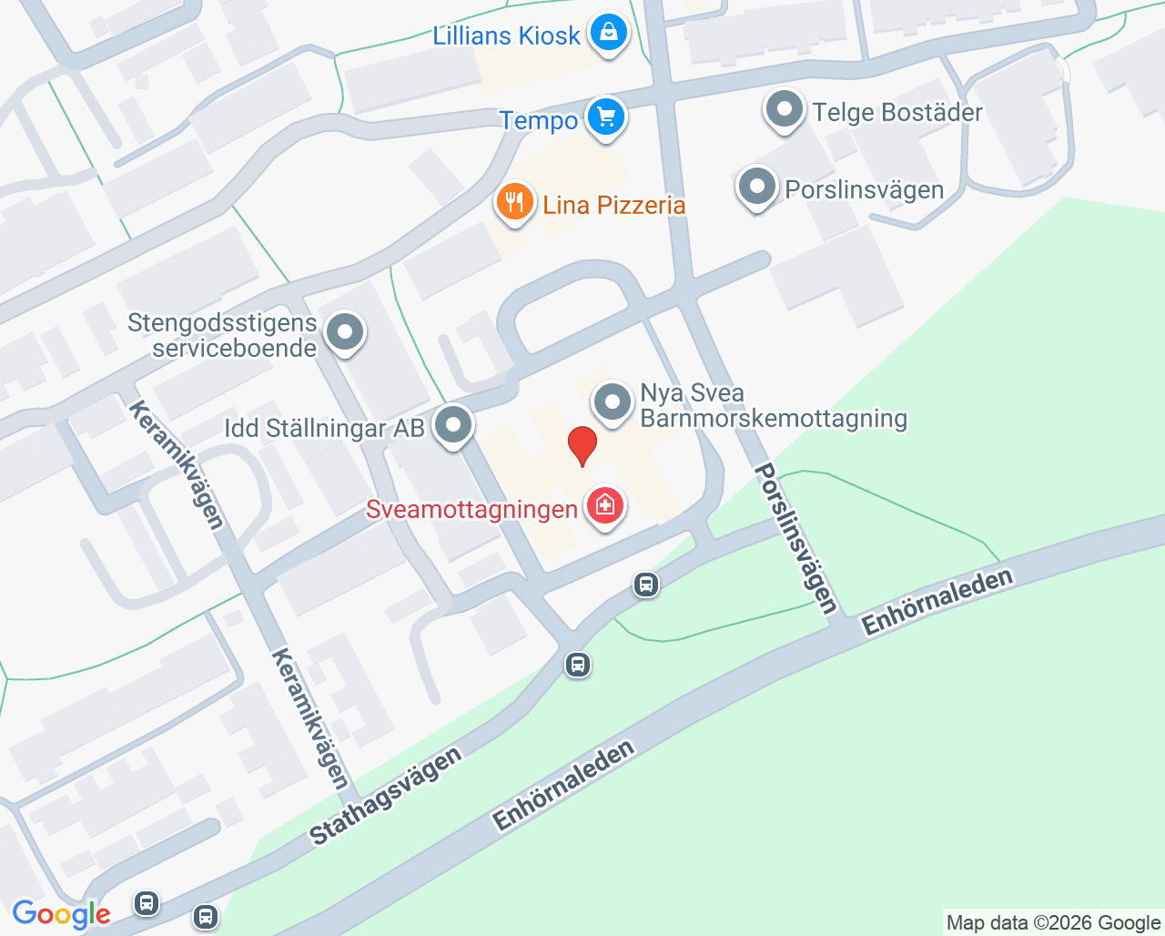 Karta till Capio Vårdcentral Lina Hage, Södertälje