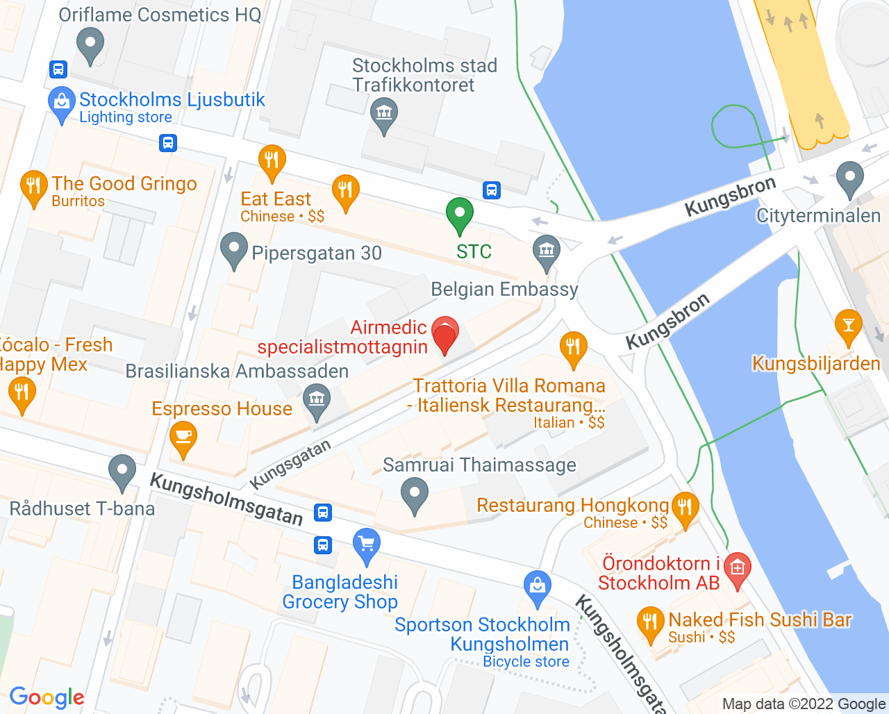 Karta till Endokrin Hälsa Stockholm