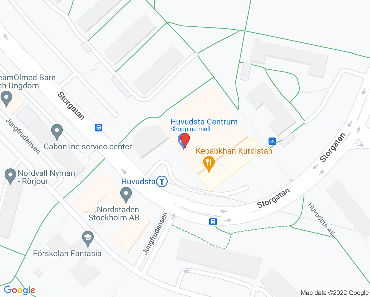 Karta till Vital Solna Huvudsta